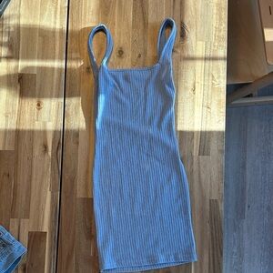 SHEIN Light Gray Ribbed Knit Top